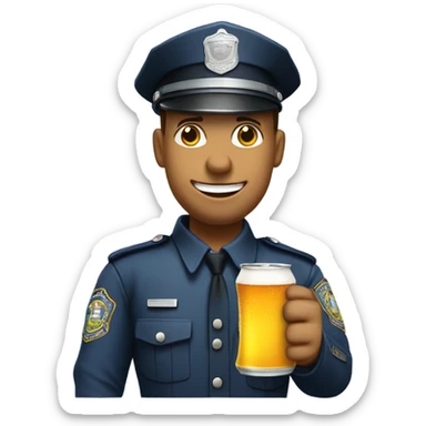 policeman drinking beer sticker