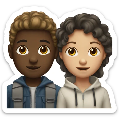 mixed race girl and white boy sticker