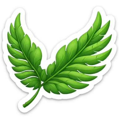 Wing made with Green leaves sticker