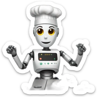 ai robot who is a cook  sticker
