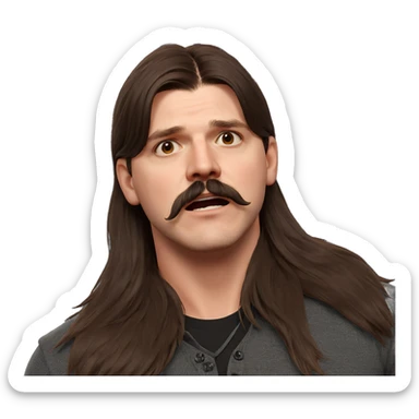 male portrait with mustache sticker