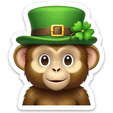 Monkey st Patrick’s day sticker