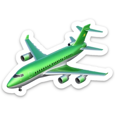 bright green jumbo jet sticker
