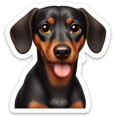 Black and brown Weiner dog  sticker