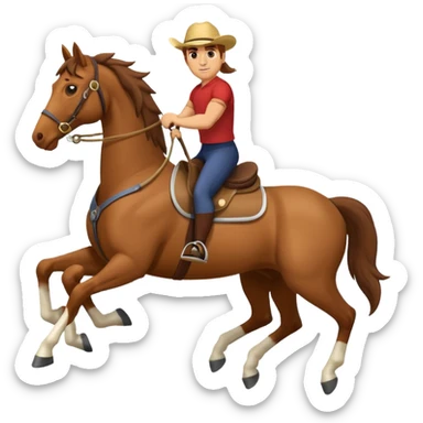 A horse riding another horse sticker