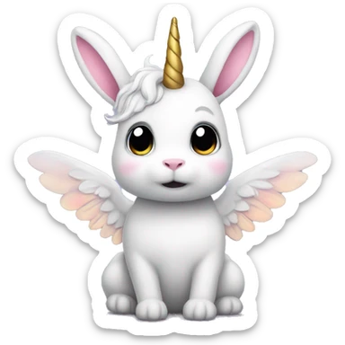 Unicorn bunny with wings sticker