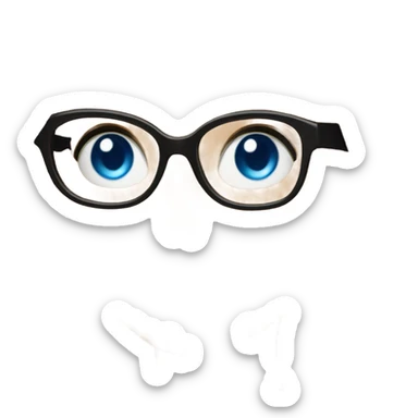 Corporate mermaid blonde  and blue eyes wearing black glasses  sticker