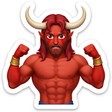 Jesus beating up satan sticker