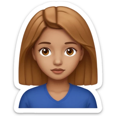Girl with brown light hair, dominican, brown eyes sticker