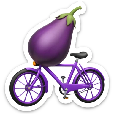 Eggplant on a bike sticker