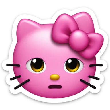 hello kitty pink disgusted sticker