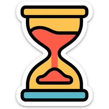 color outline icon of an hourglass shaped like shoes sticker