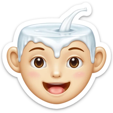 Mouth drooling with milk sticker