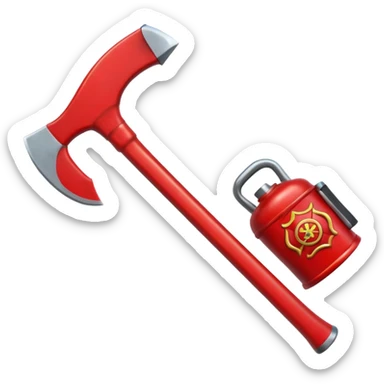 A Firefighter red Axe  sticker