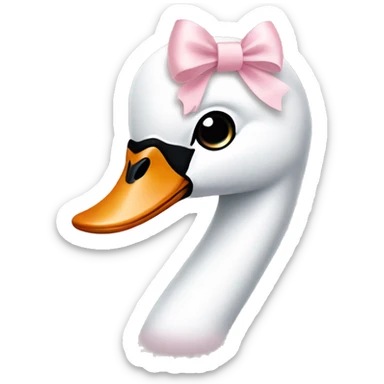 swan light pink bow sticker