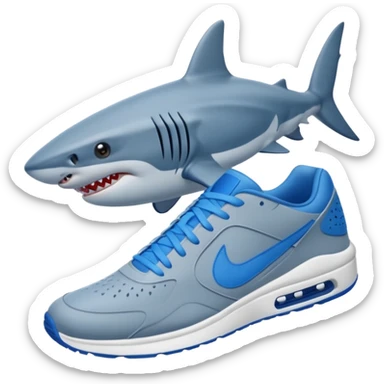 Shark with blue nikes  sticker