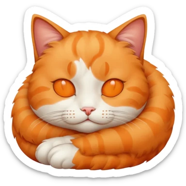 sleepy cat emoji with round face sticker
