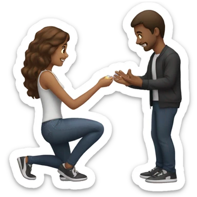 A man proposes to a girl sticker
