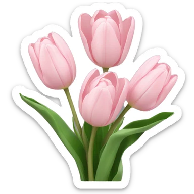 Pale pink bouquet of tulips sticker