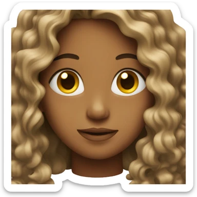 Girl with long curly hair  sticker
