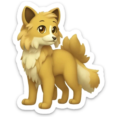 Anthro fursona Fakemon sticker