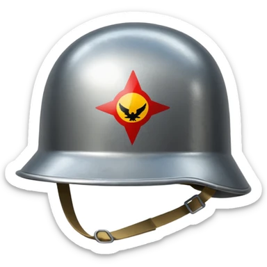 military simple helmet world war times shiny sticker