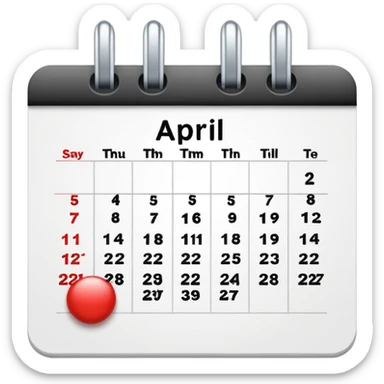 ios style emoji of calendar on 12th april sticker
