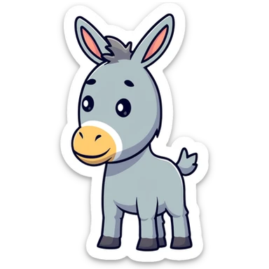 sad blue donkey sticker