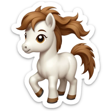 eager pony with hair blowing in the wind sticker