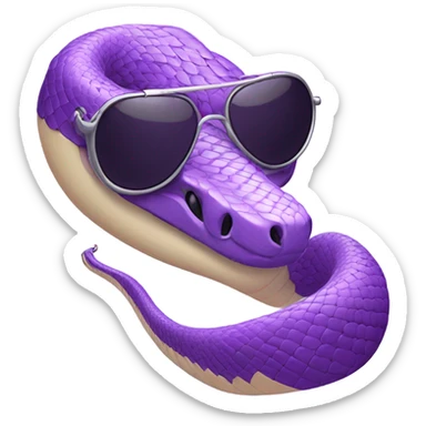 Purple snake with aviator sunglasses sticker