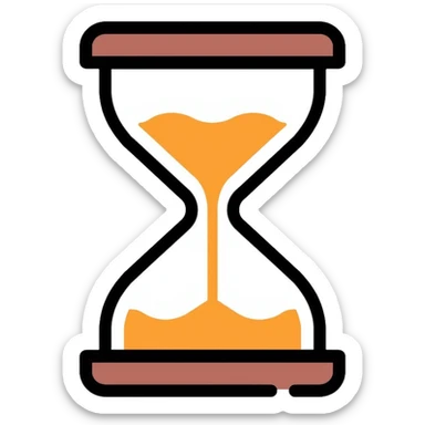 hourglass with flowing sand sticker