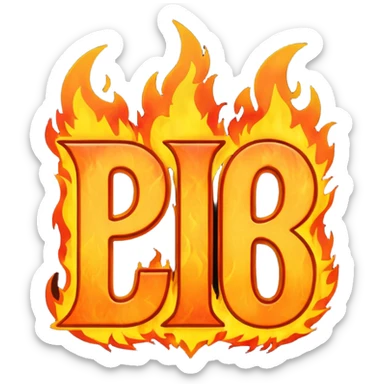 Can you make a banner that says PYRO in gothic letters, the letters should also be on fire  sticker