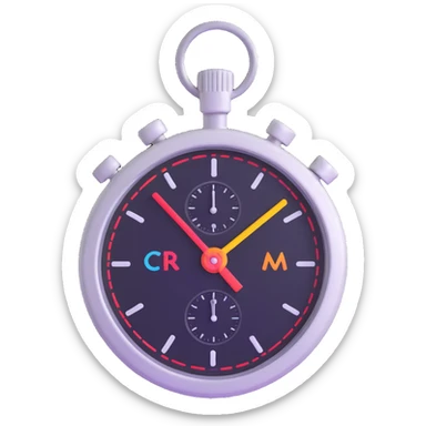 A stopwatch in the style of Microsoft 3D emojis, vibrant colors, 3D effects sticker