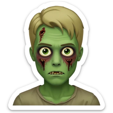handsome aesthetic dark blonde hair zombie man with green skin sticker