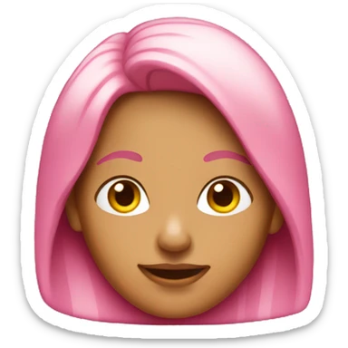 pink haired tanned woman sticker