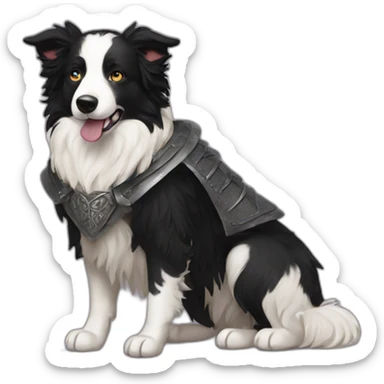 a Border collie disguised in game of thrones outfit sticker
