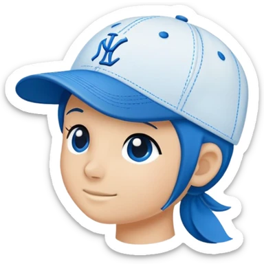 baseball cap with a simple logo on the front panel sticker