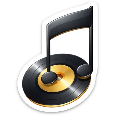 music note with a music disc sticker