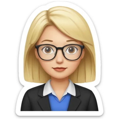 blond female teacher sticker