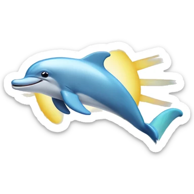 Dolphin jumping over rainbow  sticker