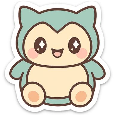 Snorlax chibi style emoji sticker