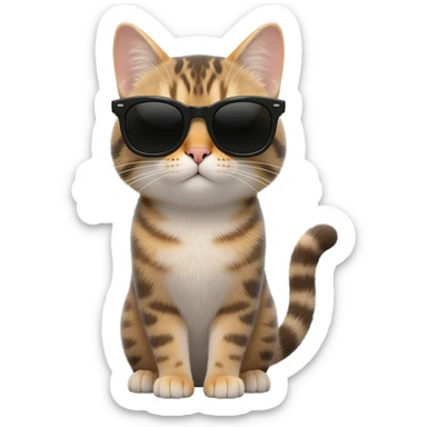 Cat wearing sunglasses sticker