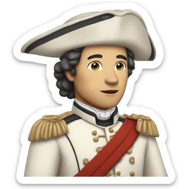 an american colonist, white skin, wearing a traditional uniform sticker