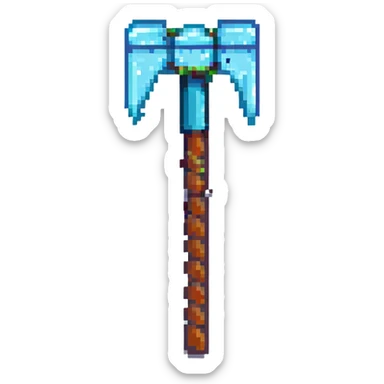 minecraft pickaxe pixel art style sticker