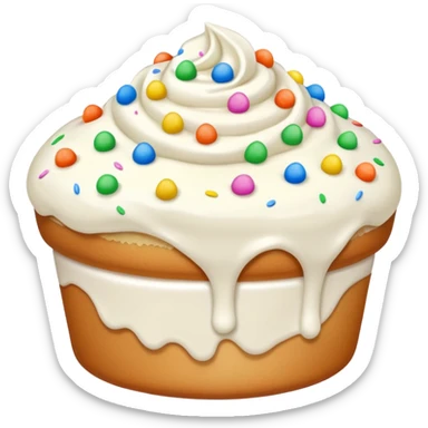 butt covered in vanilla frosting with colored sprinkles sticker