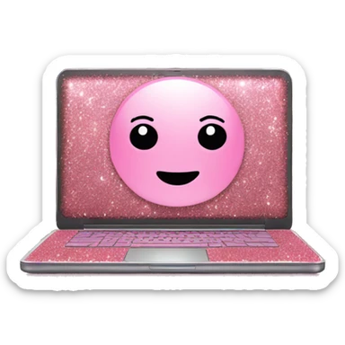 Pink glitter laptop sticker