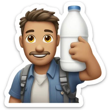 Dad bringing the milk home sticker