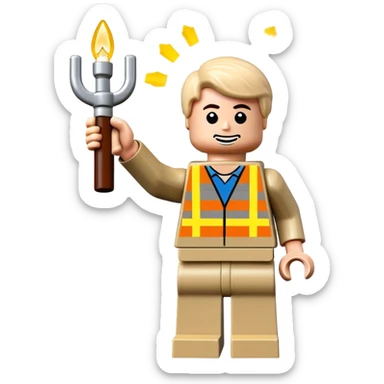 Lego guy celebrating victory sticker