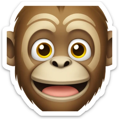 monkey with a banana sticker