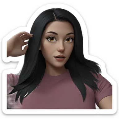 realistic portrait of girl sticker